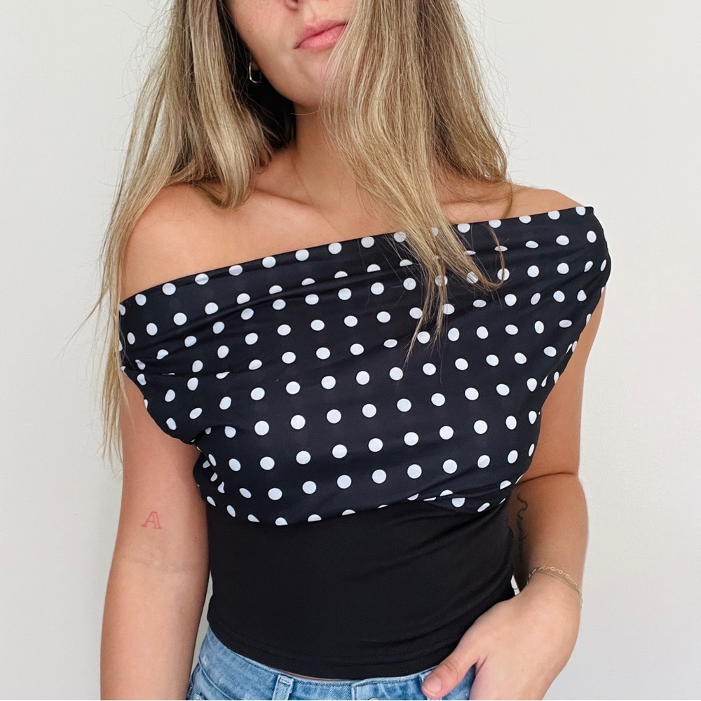 Polka Dot Off-Shoulder Top